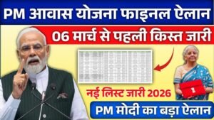 PM Awas Yojana 2026: मार्च 2026 की नई लिस्ट जारी, पहली किस्त की तारीख और पूरी जानकारी